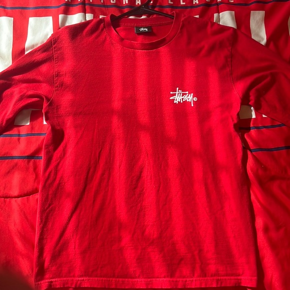 Red Stussy long sleeve tee. Size small - Picture 1 of 3